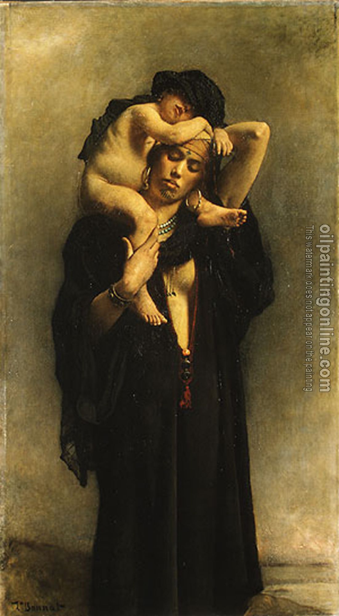 Bonnat, Leon - An Egyptian Peasant Woman and Her Child